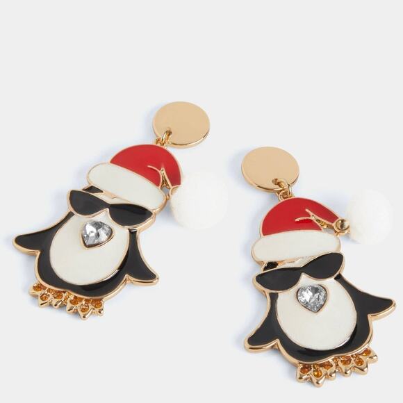 Sunglasses Penguin Earrings Christmas - Picture 1 of 2